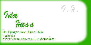 ida huss business card